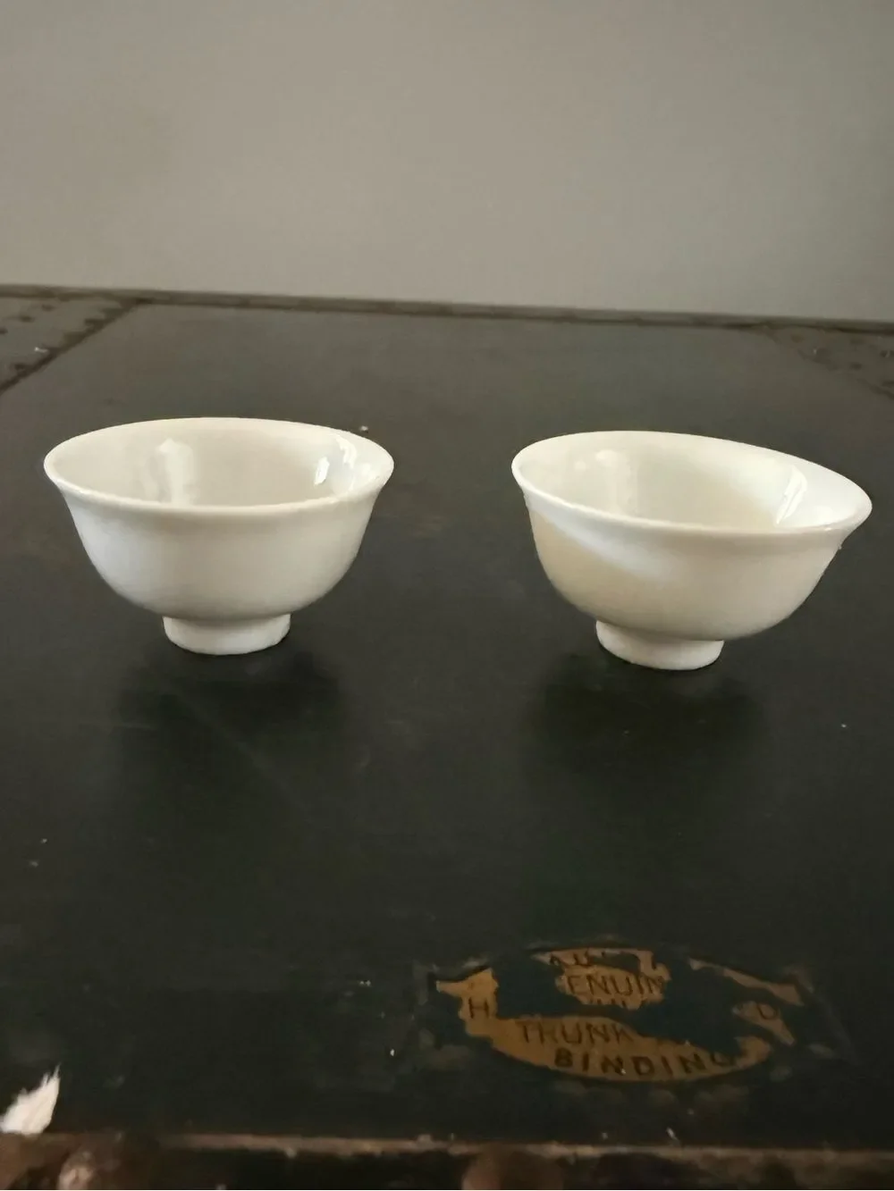 FINE Ceramic sake cup, made in Japan, pure white glazed, flare rim 2 Items